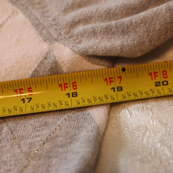 Tommy Hilfiger Womens V-Neck Argyle Sweater Sparkle Preppy Size Medium - Picture 6 of 15